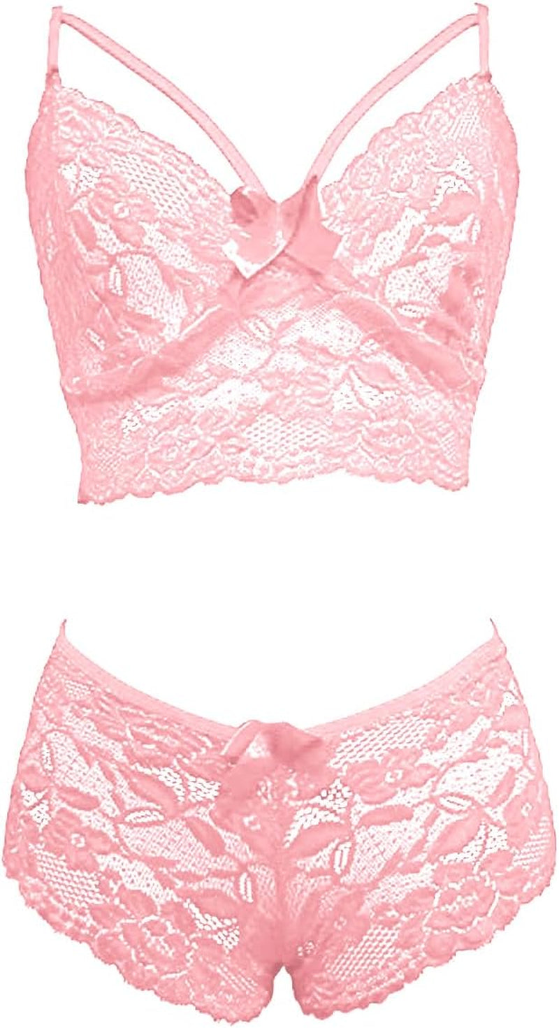 Women Babydoll Lingerie Sets plus Size Underwear Set Adult Naughty Bra Briefs 2 Piece Sexy Lace Teddy Nightwear Bedroom Erotic Outfits Female Erotic Clothing,Xs-2Xl