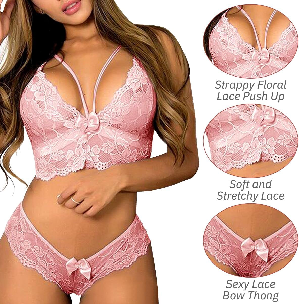 Women Babydoll Lingerie Sets plus Size Underwear Set Adult Naughty Bra Briefs 2 Piece Sexy Lace Teddy Nightwear Bedroom Erotic Outfits Female Erotic Clothing,Xs-2Xl