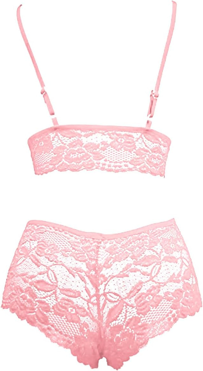 Women Babydoll Lingerie Sets plus Size Underwear Set Adult Naughty Bra Briefs 2 Piece Sexy Lace Teddy Nightwear Bedroom Erotic Outfits Female Erotic Clothing,Xs-2Xl
