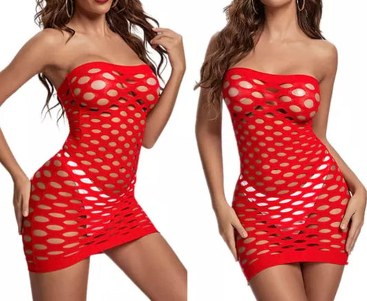 Womens Lingerie Set Fishnet Babydoll Bodysuit Sexy Nightwear